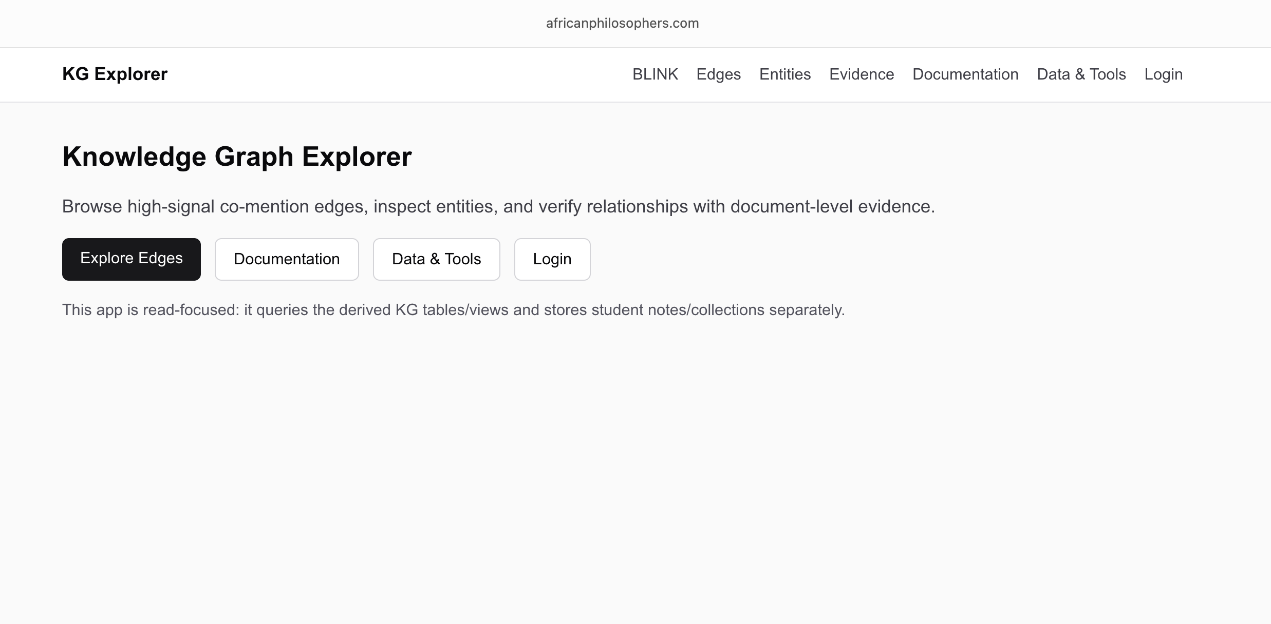 African Philosophers Knowledge Graph Explorer