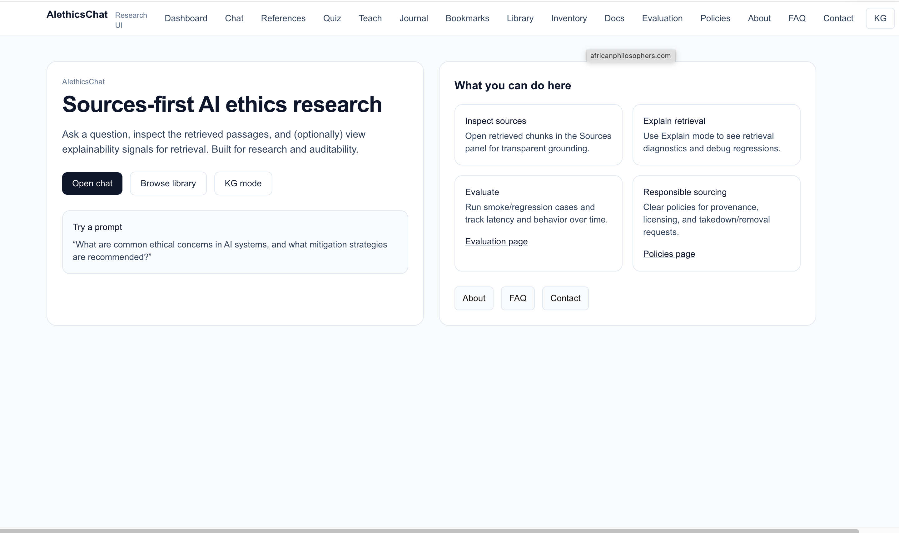 AIEthicsChat — Sources-First AI Ethics Research