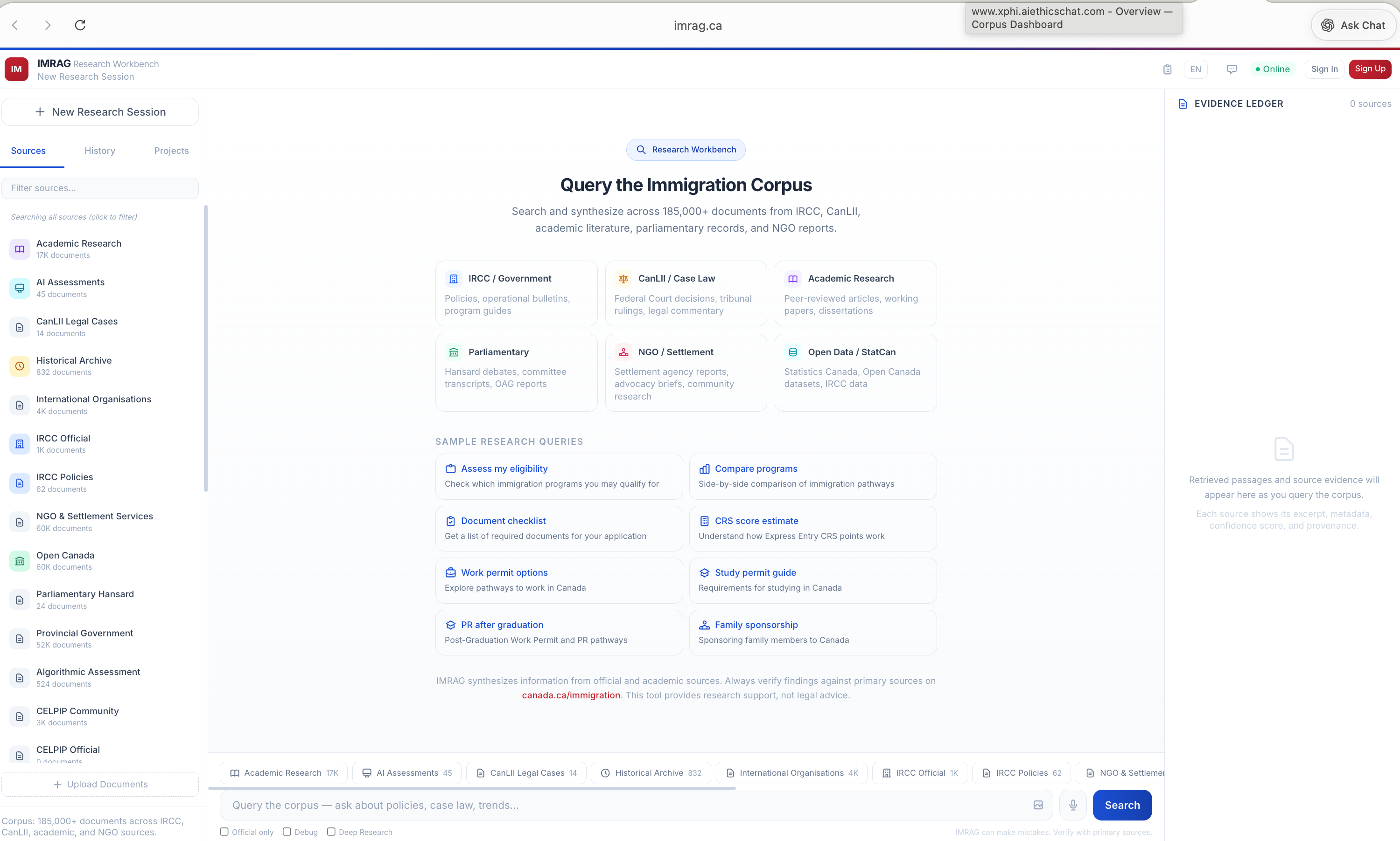 IMRAG — Canadian Immigration RAG Service
