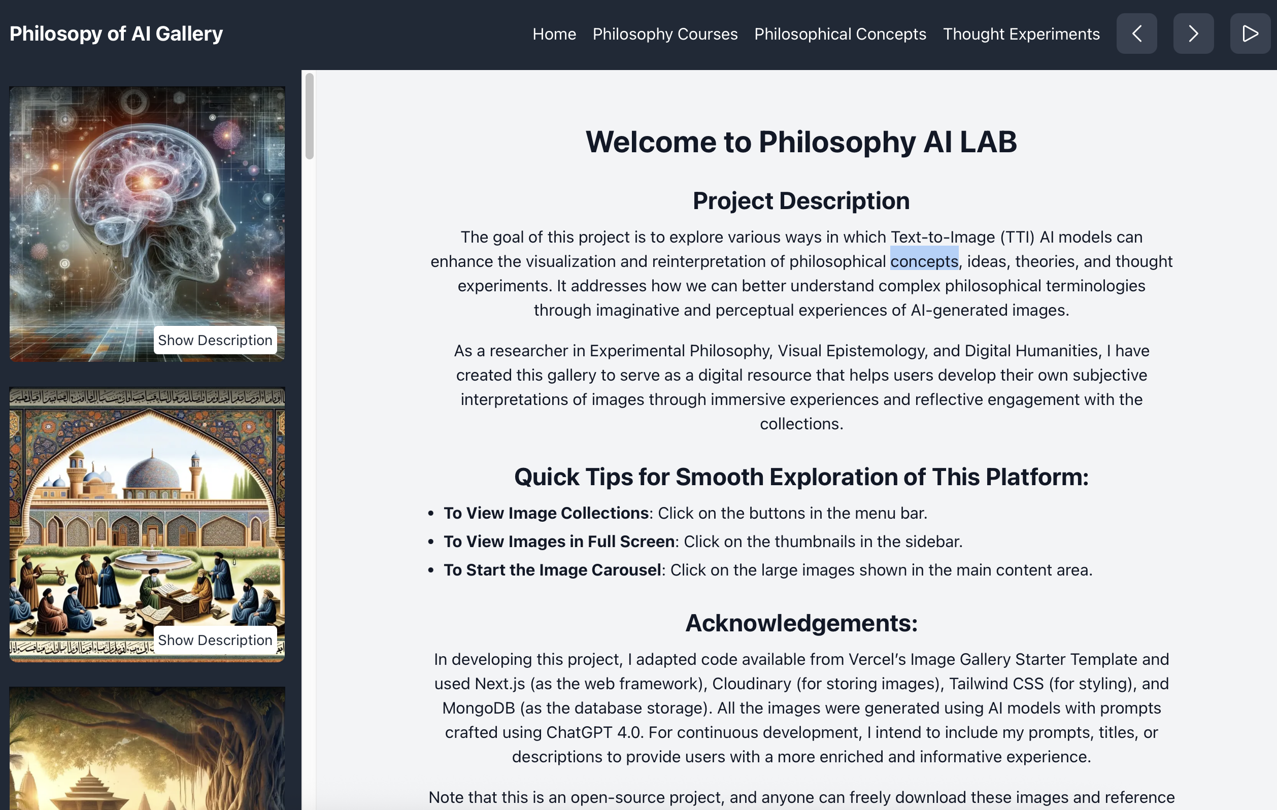 Philosophy of AI Gallery — Text-to-Image Philosophical Visualization