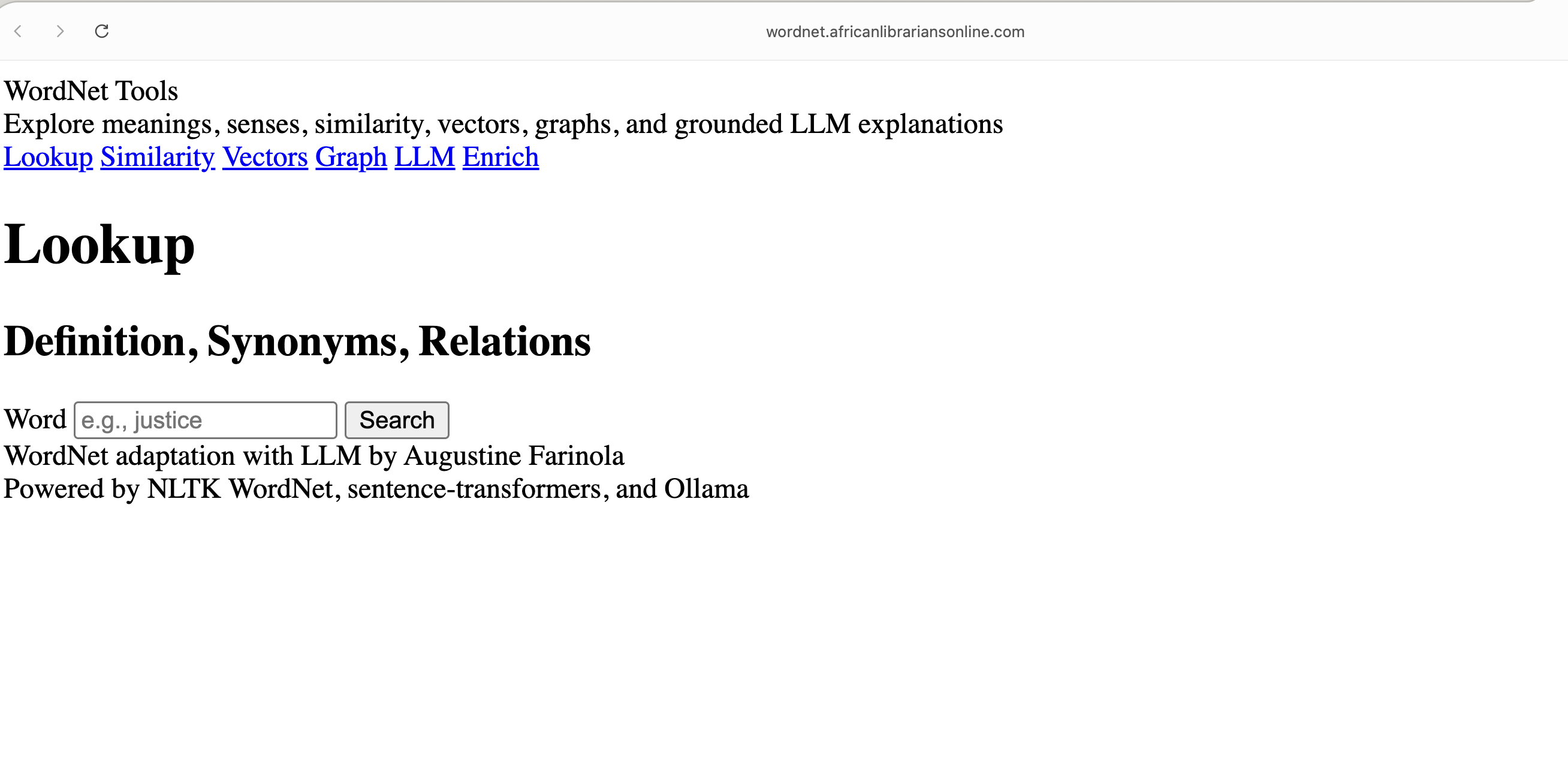 WordNet Tools with LLM Enrichment